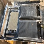 Used CAT 777 radiator and cooler assembly removed for rebuild at St. Louis repair shop